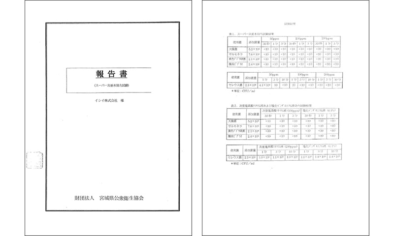 財）宮城県公衆衛生協会 寒天培養法にて菌からの悪影響を99.99％以上抑制することを確認